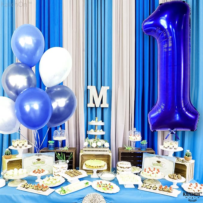 KatchOn Blue Number 1 Balloon for First Birthday 40 Inch | Blue Number 1 - Image 5