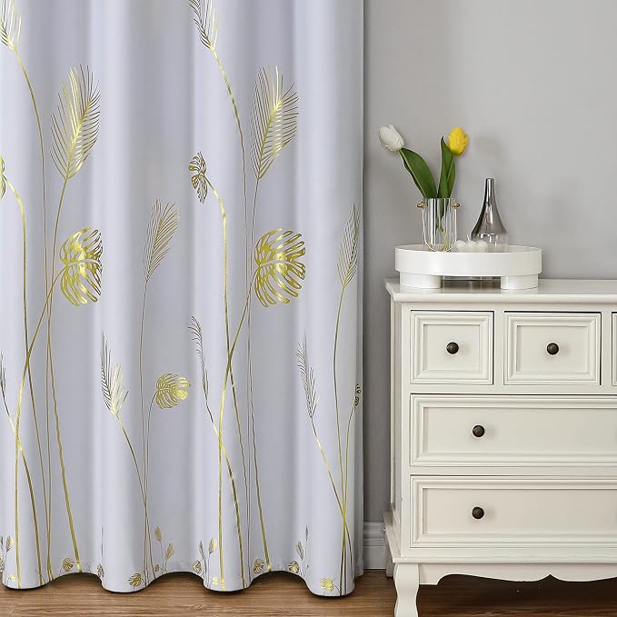 Greyish White Room Darkening Curtains 84 Inches Long - Image 2