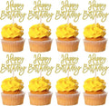 24 PCS Happy Birthday Cupcake Toppers Glitter Picks by ZHUOWEISM