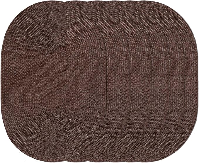 AHHFSMEI Placemats Set of 6 for Dining Table Washable Woven Non-Slip 18x12 - Image 2
