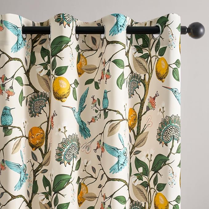 Topfinel Beige Floral Curtains 63 Inch Length 2 Panels Aesthetic Unique Rustic - Image 3