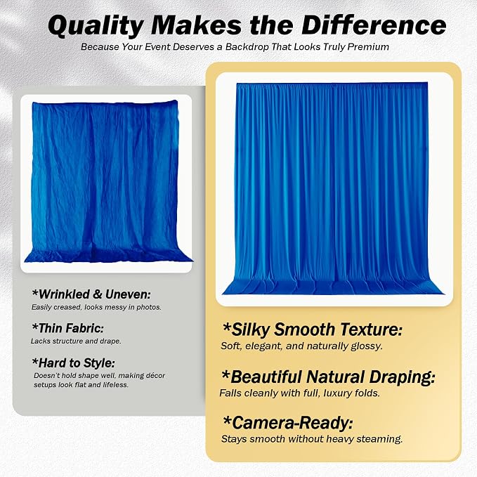 50ft×12ft Royal Blue Backdrop Curtain - Image 4