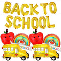 18 PCS Welcome Back To School Balloons, Back To School Banner And School Bus by Wclliuchi