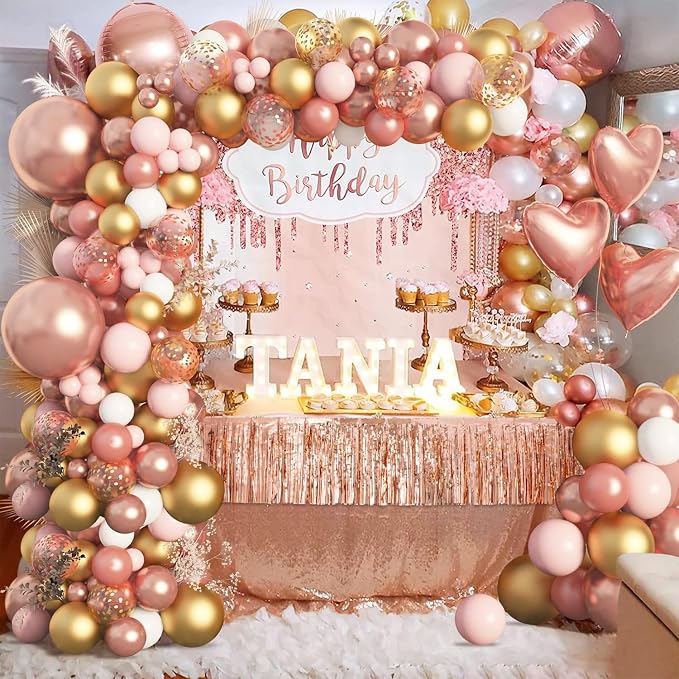 Rose Gold Party Decorations 4Pack 48FT - Image 2