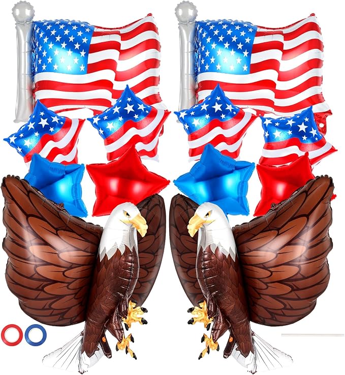 12 Pcs Patriotic Balloons, Eagle American Flag Balloon, 4th of July Balloons by Unknown