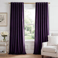 Purple Orchid Velvet Curtains Back Tab, W52 x L108 inches, 2 Panels | Room by StangH