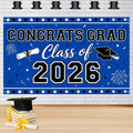 Blue Graduation Banner Class of 2026-72" x 44" Congrats Grad Backdrop by Unknown