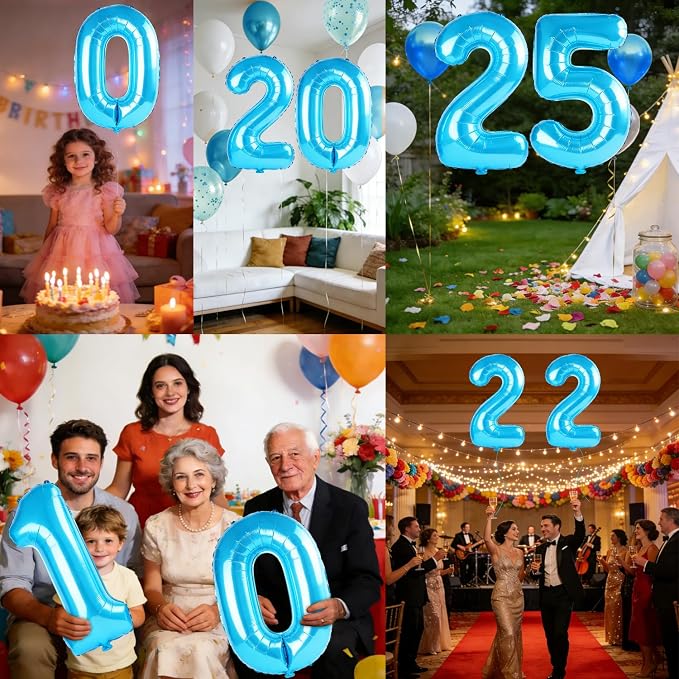 40 Inch Number 25 Balloons for 25th Birthday Party Decorations, 0-100 Jewelry - Image 7