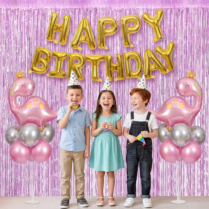 Cute Pink Dinosaur Birthday Party Decorations, Dino Theme Party Balloon Kit - Image 4