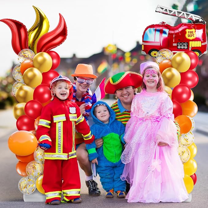 Kasyat 2 Set Fire Truck Party Balloon Column Stand Kit - Image 6