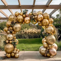 Chrome Metallic Gold Balloon Garland Arch Kit | Different Sizes Gold Balloons by Unknown
