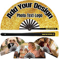 Custom Fans with Your Photo/Text - Personalized Folding Hand Fan for Line Dancing, Weddings, Parties | Decorative Gift for Women, Church Events & Dance Performances (120, 10 Inch)