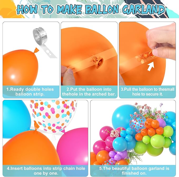 Amandir 153pcs Summer Tropical Balloon Arch Garland Kit Different Sizes 18 12 - Image 3