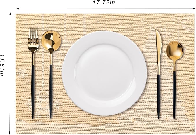 Placemats Set of 6 Washable Indoor | Outdoor Vinyl Place Mats - Image 2