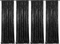 Black Sequin Backdrop Curtain 4 Pcs Bling Fabric Backdrop Sparkly Photography by SoarDream