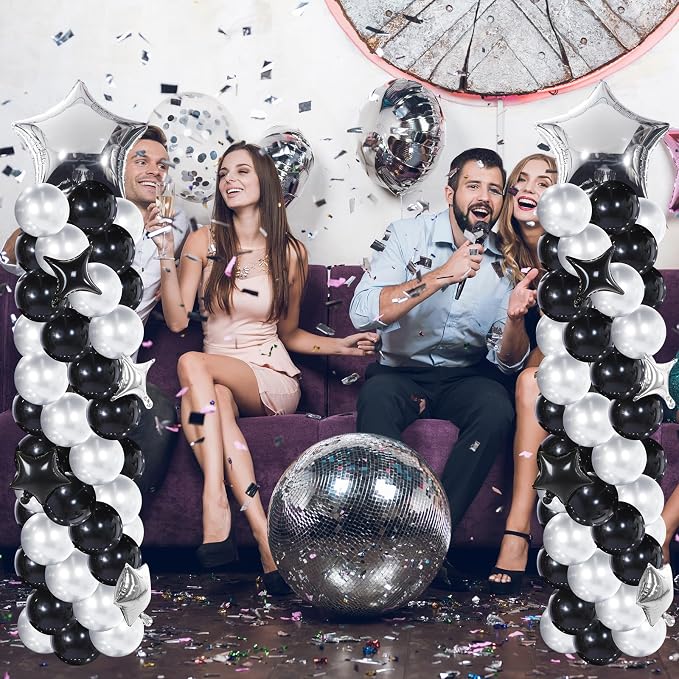 Gejoy 110 Pcs Black Silver Balloons Column Stand Kit Adjustable Tower Stand - Image 4