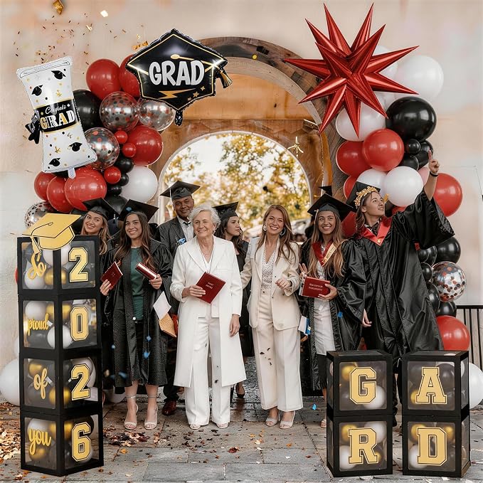 2026 Graduation Decorations Class of 2026 Red and Black Balloons Arch kit - Image 7