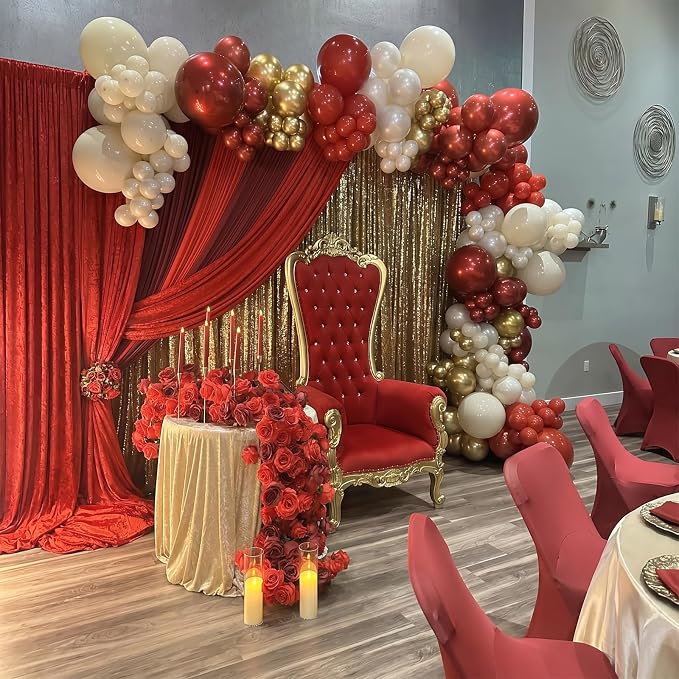 Red White Gold Balloon, 60 Pack 12 Inch Red Gold Balloon - Image 5