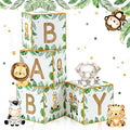 Safari Baby Shower Decorations Sage Green Woodland Animal Baby Boxes 4pcs | Boy by FengRise
