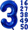 40 inch Navy Blue Number Balloon Dark Blue 3 Balloons Giant Foil Helium by Yeodong