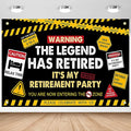 Happy Retirement Banner Caution Logos Retirement Party Decorations Funny Legend by AVEZANO