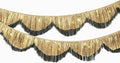 1 Pack Black & Gold Tinsel Fringe Banner 7FT Double-Layer Wavy Tassel Garland by Eanjia
