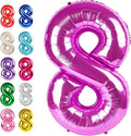 Rosy Purple Number 8 Balloon 40 inch, 8th Birthday Party Balloons Decoration | by Upgesy
