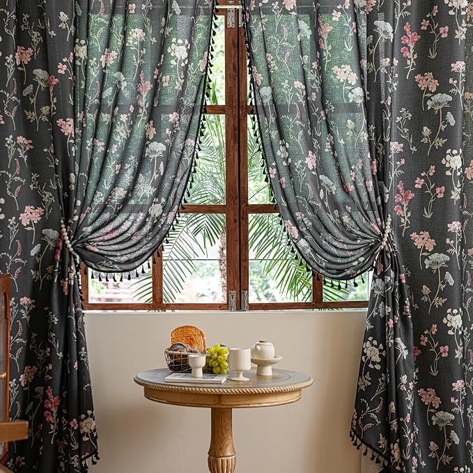 ENJOYBRIDAL Floral 63 Inch Curtains by ENJOYBRIDAL