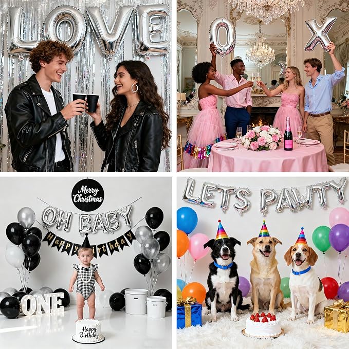 52 Pcs Silver Letter Balloons, Custom 2 Set A-Z Set - Image 6