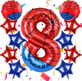 40 Inch Spider Theme Number Balloon, Number Block Foil Number 8 Balloons Large by AXBMM