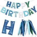 Tegeme Felt Happy Birthday Banner, Teal Glitter Turquoise Happy Birthday by Tegeme