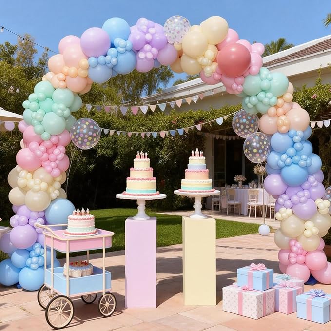 FunHot Pastel Balloons, Light Pink Yellow Blue Latex Balloon, 12 Inch - Image 4