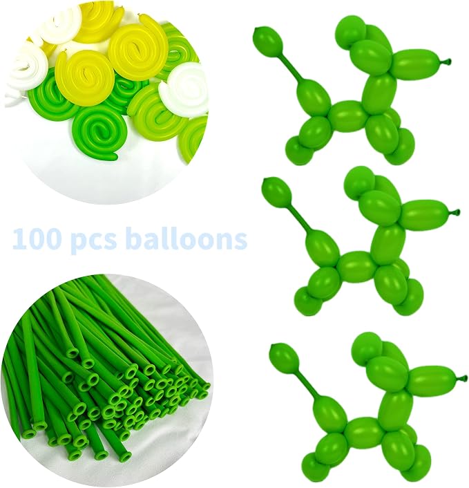 100PCS 260Q green Magic long balloon decoration shopping mall activities - Image 3