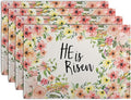 He is Risen Placemats Set of 4 Spring Easter Christian Cross Religious Flowers by Wnoesat