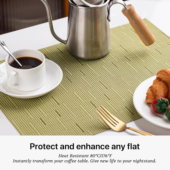 LEXMORE Placemats Set of 12 Vinyl/Plastic Woven Place Mats - Image 5