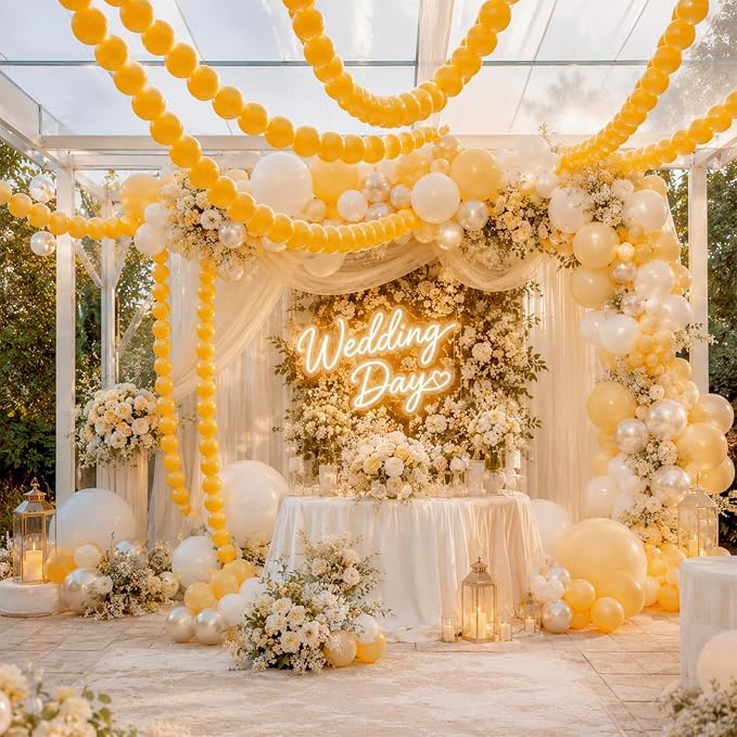 Mustard Yellow Linking Balloons, Fall Thanksgiving Harvest Sunflower Birthday - Image 6