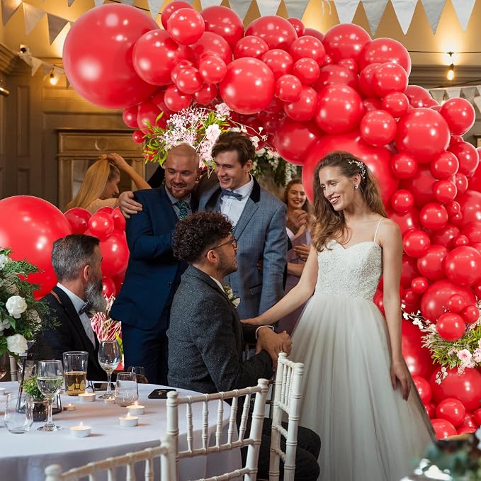 114pcs Red Balloons Different Sizes, 18 12 10 5 inch Red Latex Balloons | - Image 3