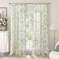 Sage Green Curtains for Living Room Sheer, Spring Leaf Vines Patterned by Lajode