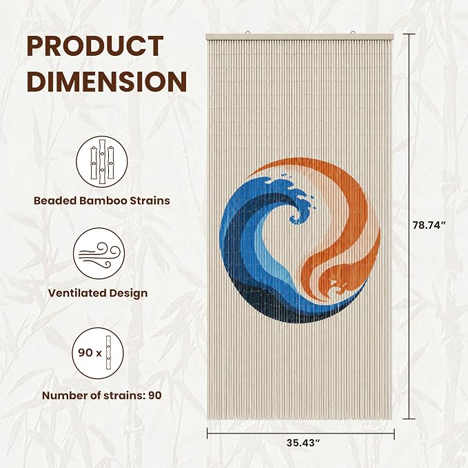 Fire & Ice Beaded Bamboo Curtain - Image 3