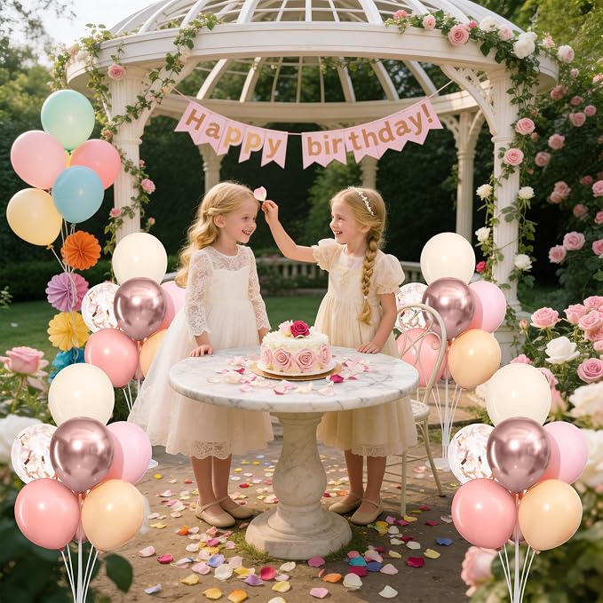 4 Sets Dusty Pink and Rose Gold Balloons Stand - Image 5