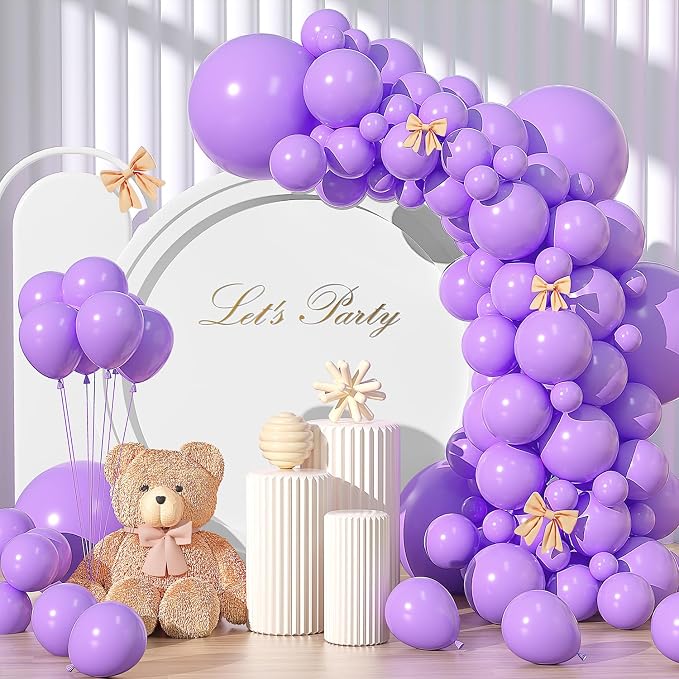 Light Purple Balloons Different Sizes 135pcs 18 12 10 5 Inch Lavender Purple by YISHEBAPA