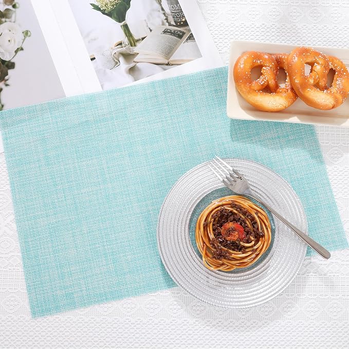 SHACOS Placemats Set of 4 Woven Vinyl Place Mats Wipeable Heat Resistant - Image 6