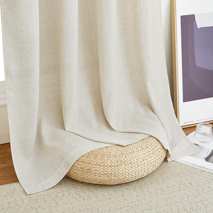 NICETOWN Natural Short Linen Cafe Curtains - Image 7