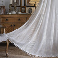 Sutuo Home White Crochet Boho Curtains 72 Inches Length, Sheer Lace Handmade by SutuoHome