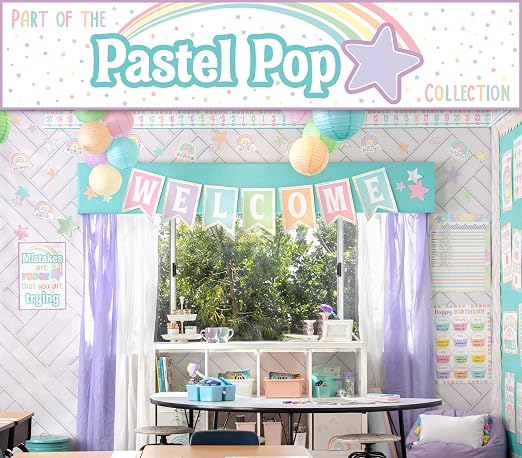 Teacher Created Resources Pastel Pop Pom-Poms and Tassels Garland - Image 5