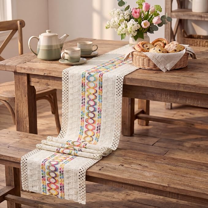 Artoid Mode Colorful Farmhouse Rustic Table Runner 12x60 Inch | Holiday Hollow - Image 5