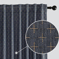 MIULEE Patterned Farmhouse Linen Curtains, Back Tab by MIULEE
