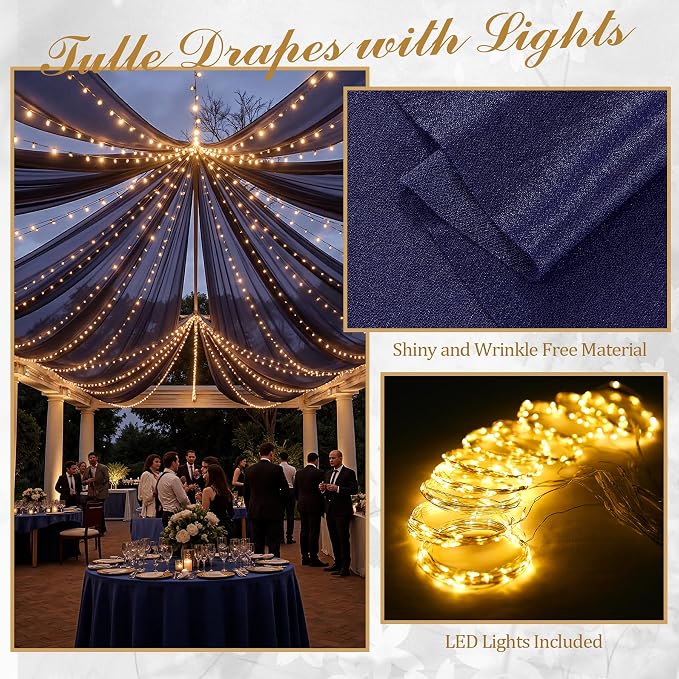 6 Panels Dark Blue Ceiling Curtains - Image 3