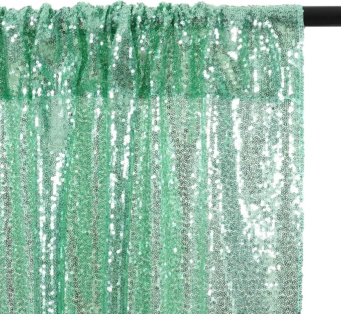 Eternal Beauty Mint Green 3mm Sequin Backdrop 6x6 Ft - Image 7