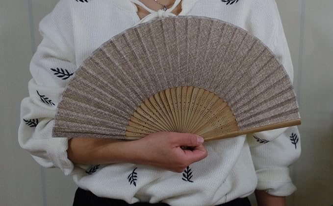 Hand Fan with Beautiful Fabric Printed - Image 5